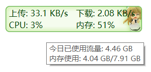 TrafficMonitor 主悬浮窗截图