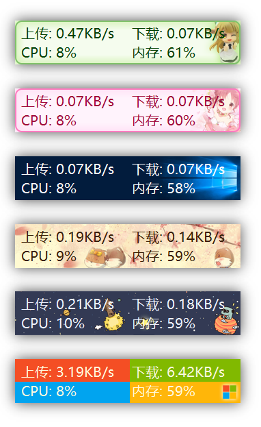TrafficMonitor 多彩皮肤截图